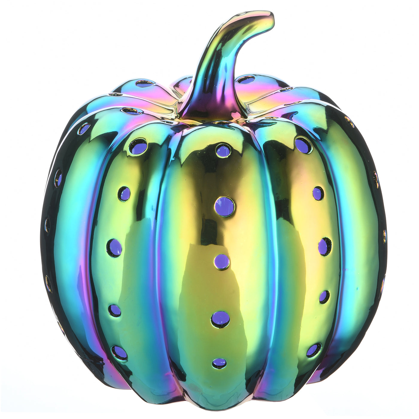 Halloween 12" LED Lit Iridescent Pumpkin Décor - National Tree Company