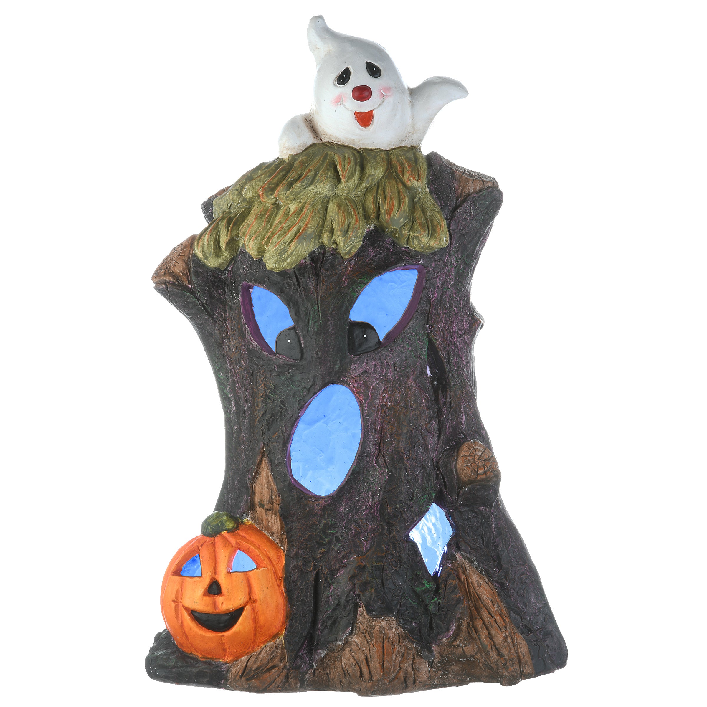 Halloween Haunted Tree Trunk Decoration, LED Lights, 18 Inches