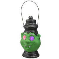 Halloween Green Ghoul Lantern, LED Lights, 12 Inches - National Tree Company