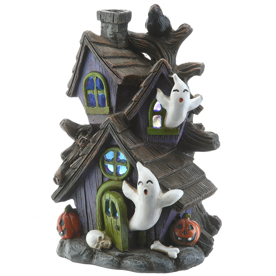 6 in. Halloween Pre-Lit Purple Haunted House Decoration with LED Lights - National Tree Company