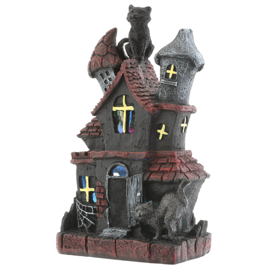 National Tree Company Pre-Lit Haunted House Decoration, LED Lights, Halloween Collection, 7 Inches - National Tree Company