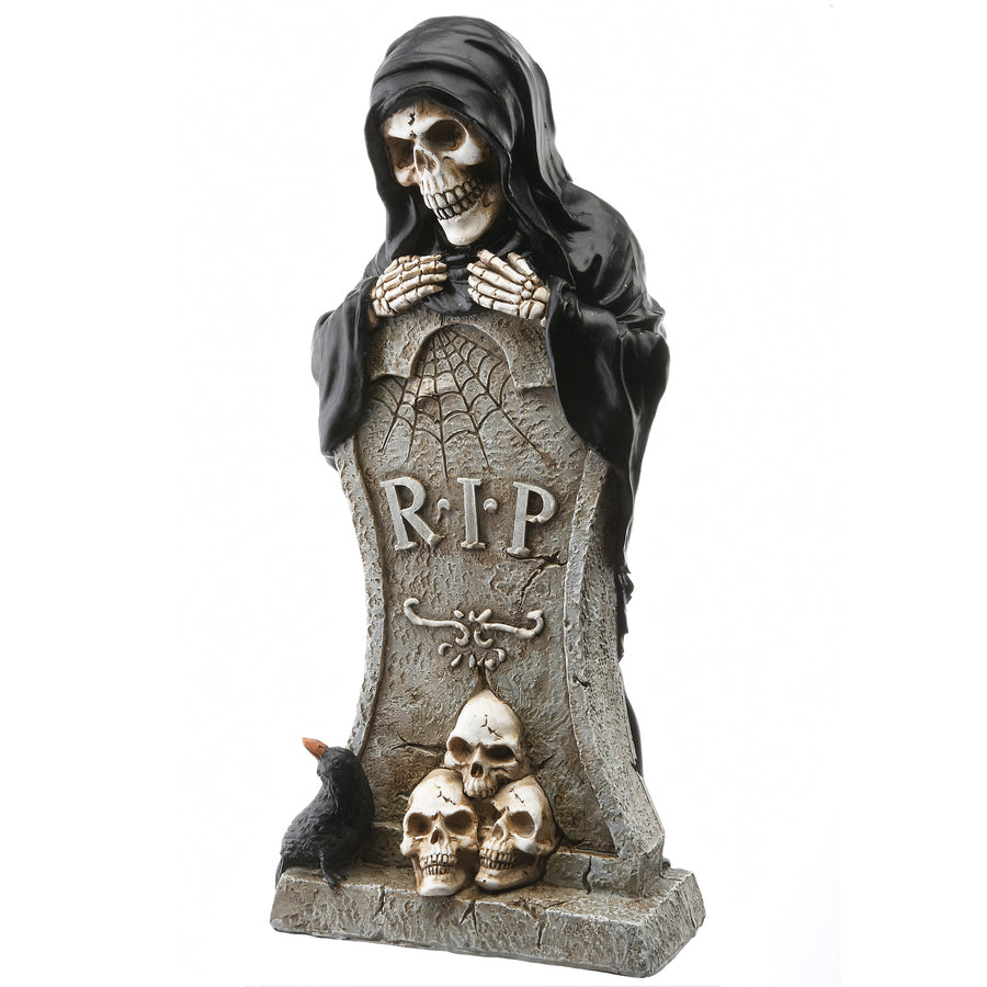 12 in. Halloween Skeleton Behind a Tombstone Decoration - National Tree Company