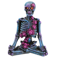 Halloween Purple Galaxy Meditating Skeleton, LED Lights, 10 Inches - National Tree Company