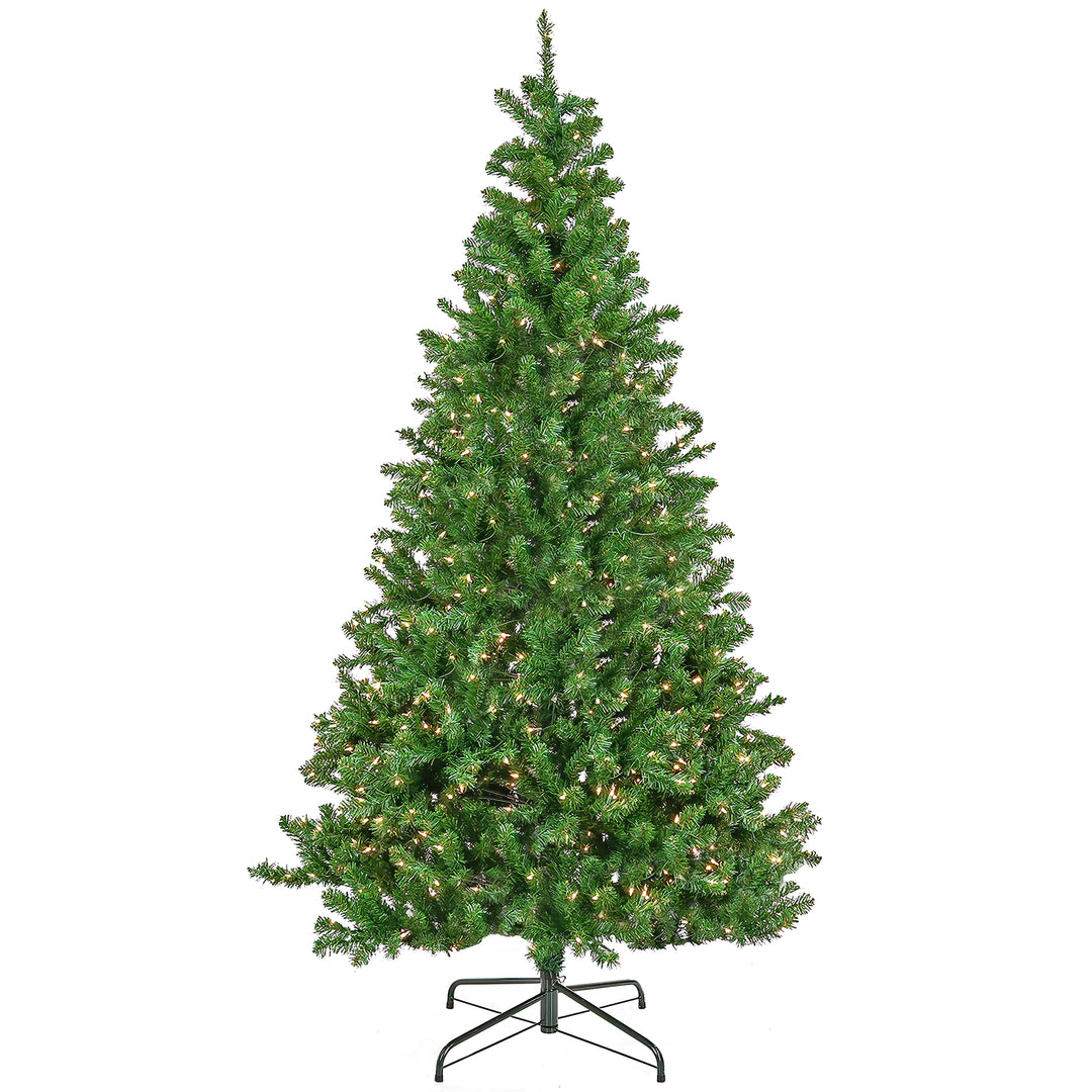 7.5ft Pre-lit Artificial Phillip Spruce Hinged Tree, 700 Clear Lights- UL