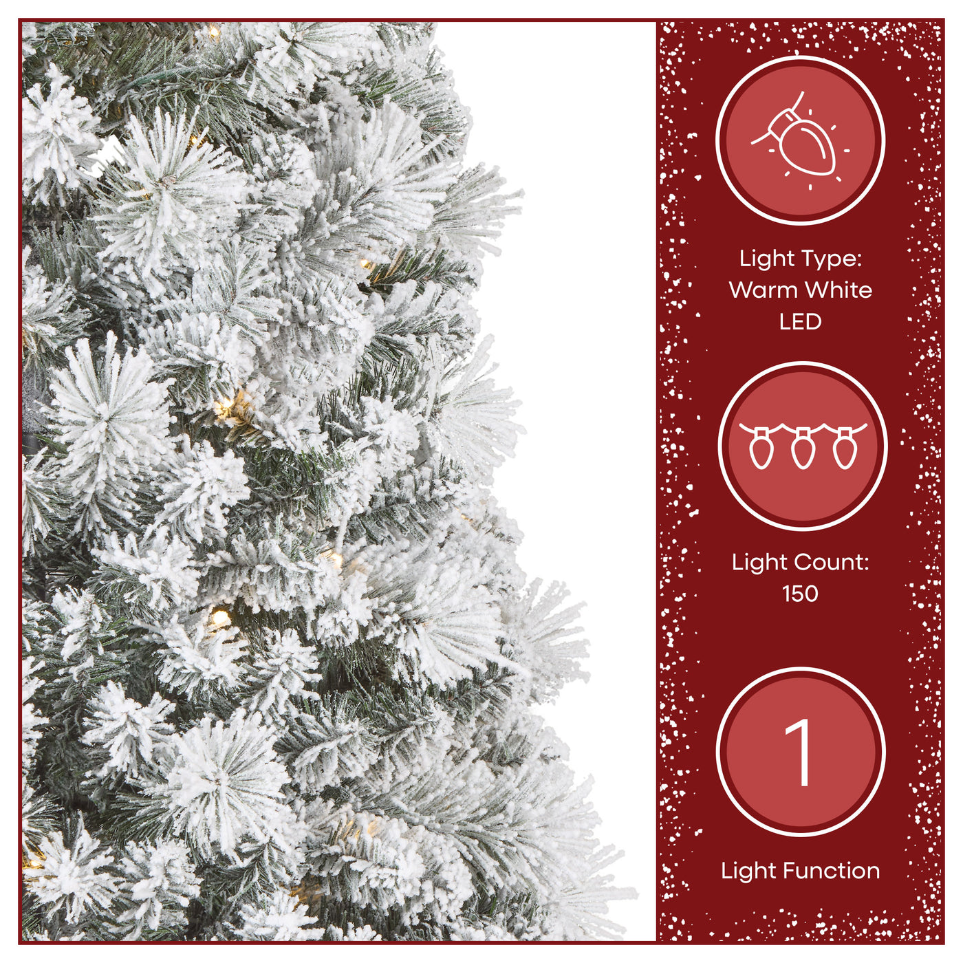 6 ft. Pre-Lit Pop-Up Snowy Pinewick Jinglepop Flocked Artificial Christmas Tree with Warm white LED Lights - National Tree Company