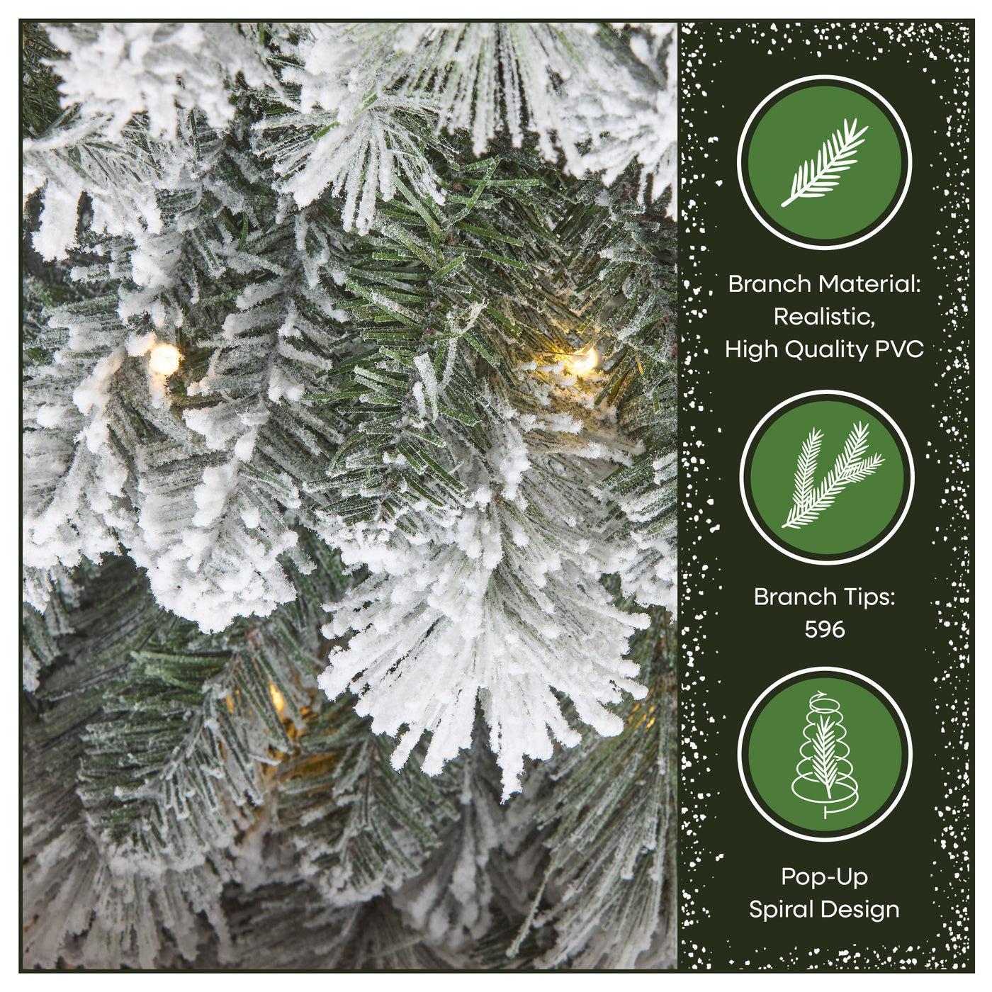 6 ft. Pre-Lit Pop-Up Snowy Pinewick Jinglepop Flocked Artificial Christmas Tree with Warm white LED Lights - National Tree Company