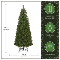 6 ft. Pre-Lit Pop-Up Pinewick Jinglepop Artificial Christmas Tree with Warm White LED Lights - National Tree Company