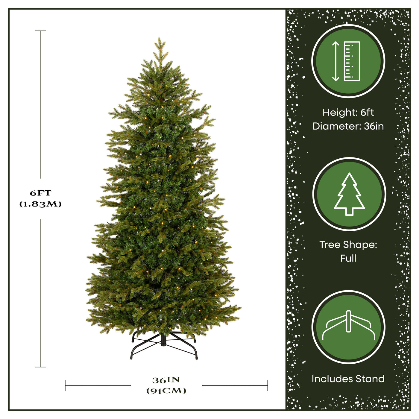 6 ft. Pre-Lit Pop-Up Everly Jinglepop Artificial Christmas Tree with Warm White LED Lights - National Tree Company
