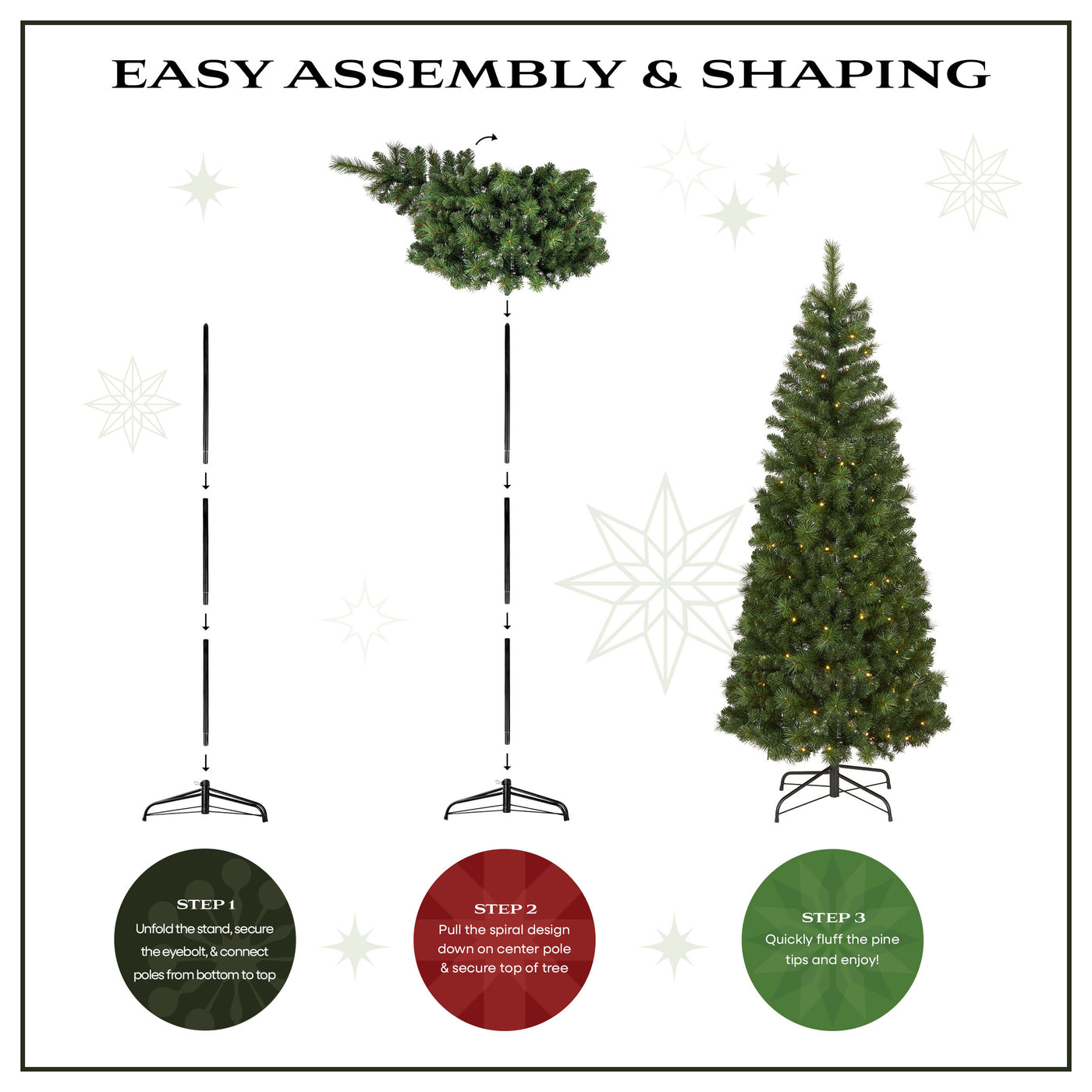 6 ft. Pre-Lit Pop-Up Everly Jinglepop Artificial Christmas Tree with Warm White LED Lights - National Tree Company