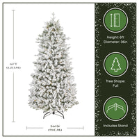 6 ft. Pre-Lit Pop-Up Frosted Everly Jinglepop Flocked Artificial Christmas Tree with Warm White LED Lights - National Tree Company