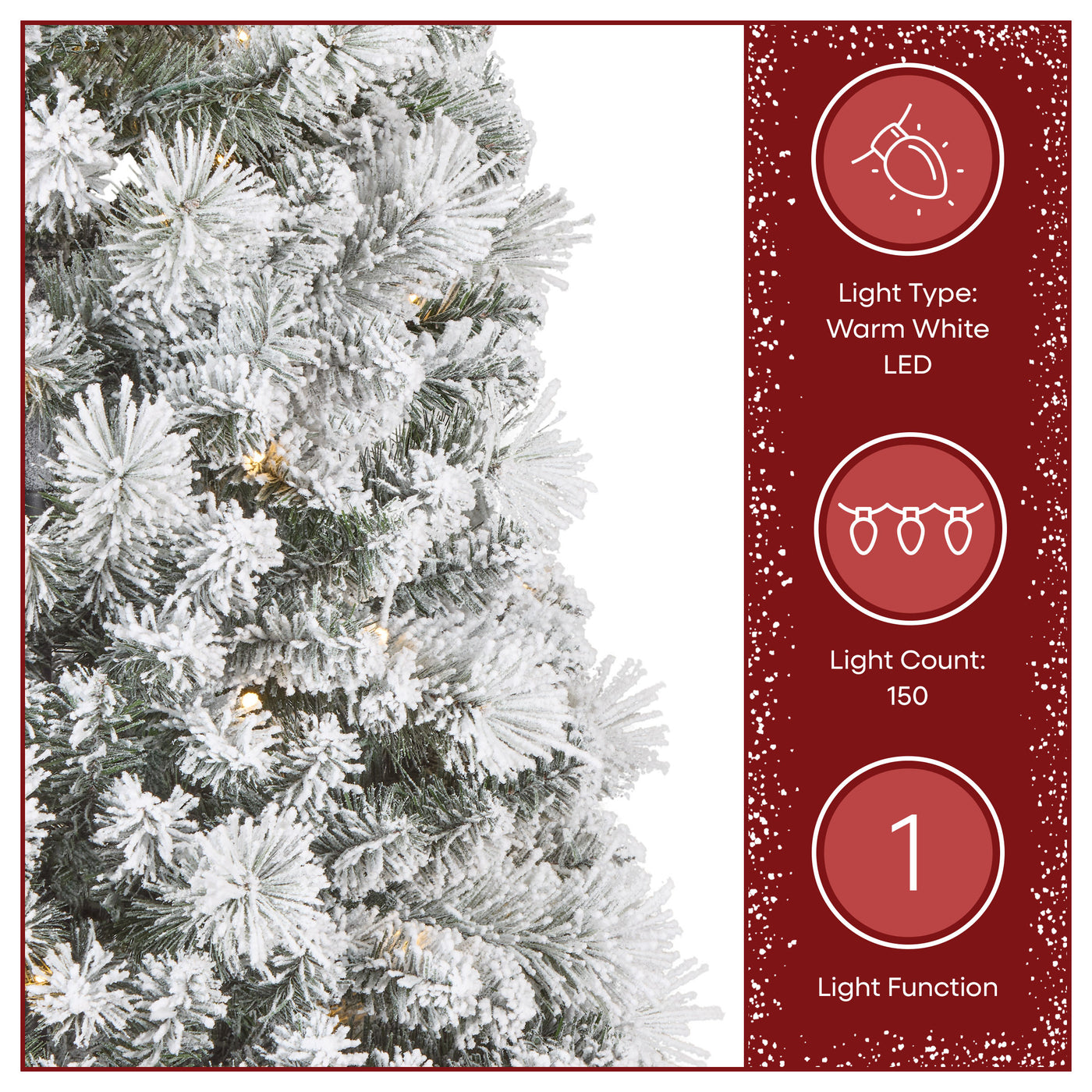 6 ft. Pre-Lit Pop-Up Frosted Everly Jinglepop Flocked Artificial Christmas Tree with Warm White LED Lights - National Tree Company