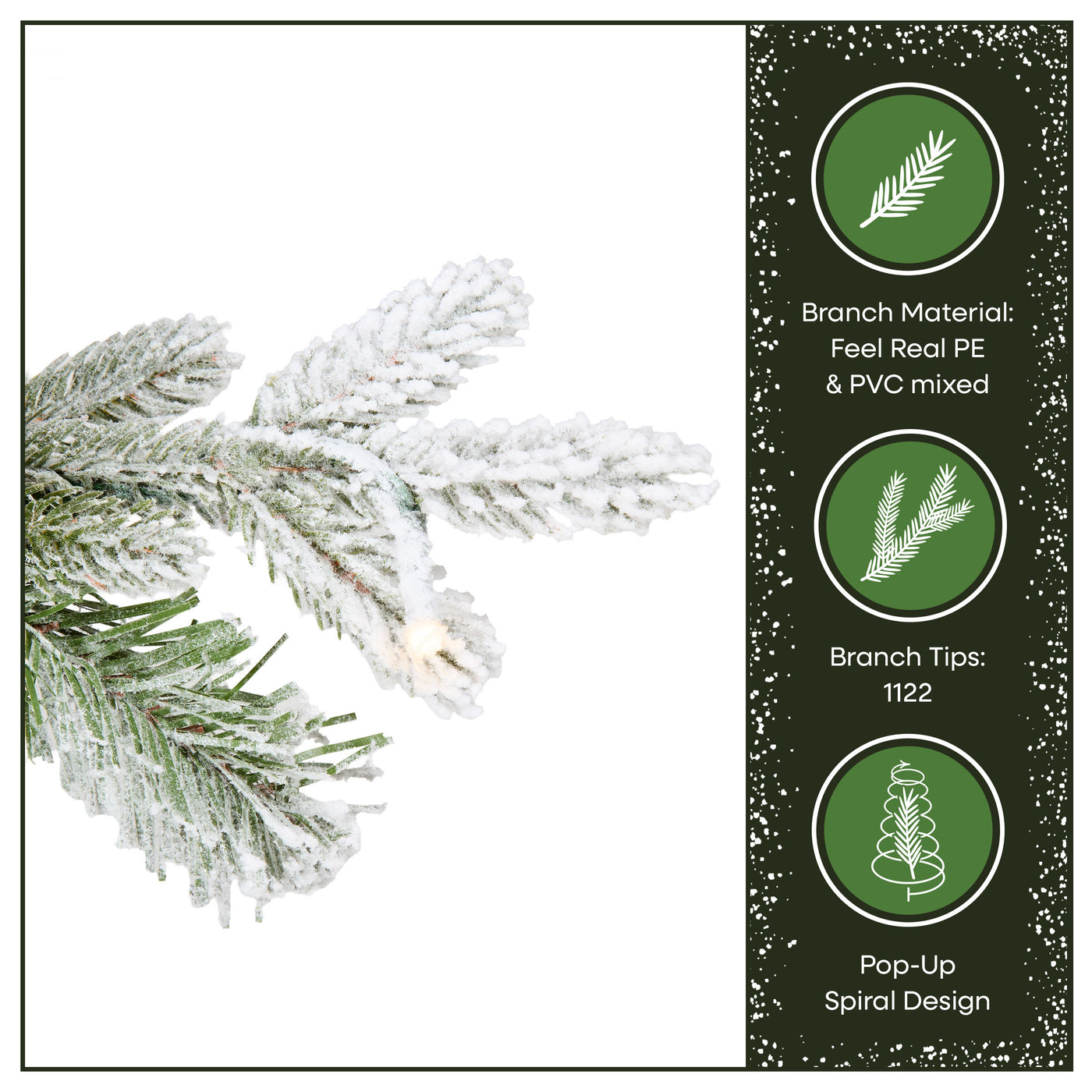 6 ft. Pre-Lit Pop-Up Frosted Everly Jinglepop Flocked Artificial Christmas Tree with Warm White LED Lights - National Tree Company