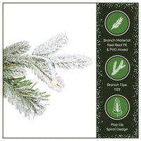 6 ft. Pre-Lit Pop-Up Frosted Everly Jinglepop Flocked Artificial Christmas Tree with Warm White LED Lights - National Tree Company