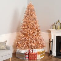 7.5 ft Pre-Lit Pink Flocked Full Artificial Christmas Tree with Clear Lights - National Tree Company