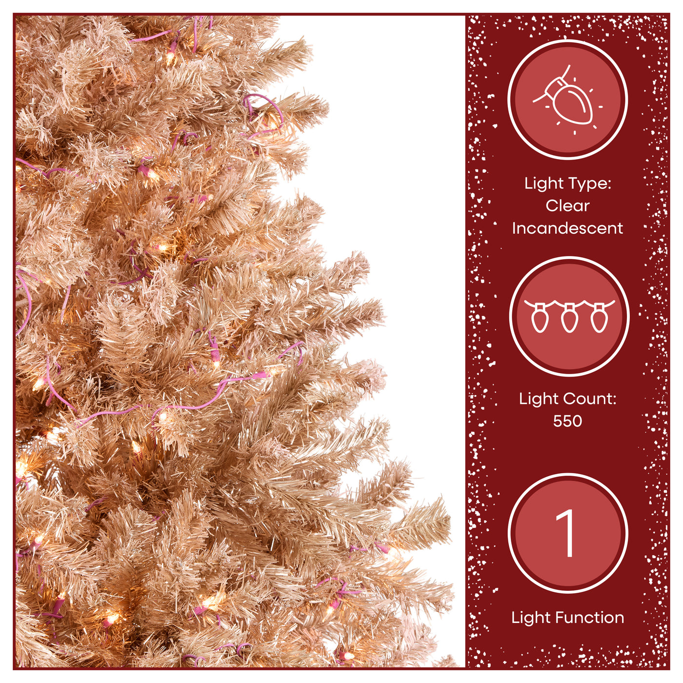 7.5 ft Pre-Lit Pink Flocked Full Artificial Christmas Tree with Clear Lights - National Tree Company