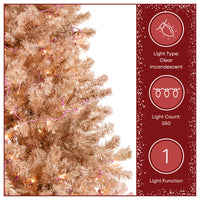 7.5 ft Pre-Lit Pink Flocked Full Artificial Christmas Tree with Clear Lights - National Tree Company