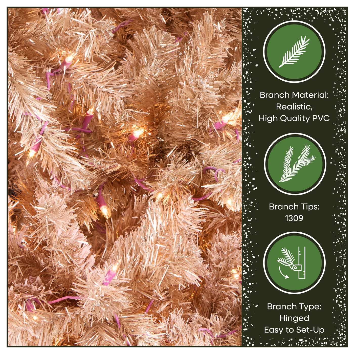 7.5 ft Pre-Lit Pink Flocked Full Artificial Christmas Tree with Clear Lights - National Tree Company