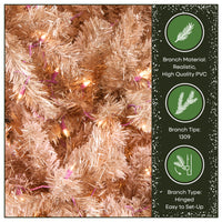 7.5 ft Pre-Lit Pink Flocked Full Artificial Christmas Tree with Clear Lights - National Tree Company