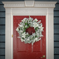 26 in. Pre-Lit Frosted Colonial Wreath with LED Lights - National Tree Company