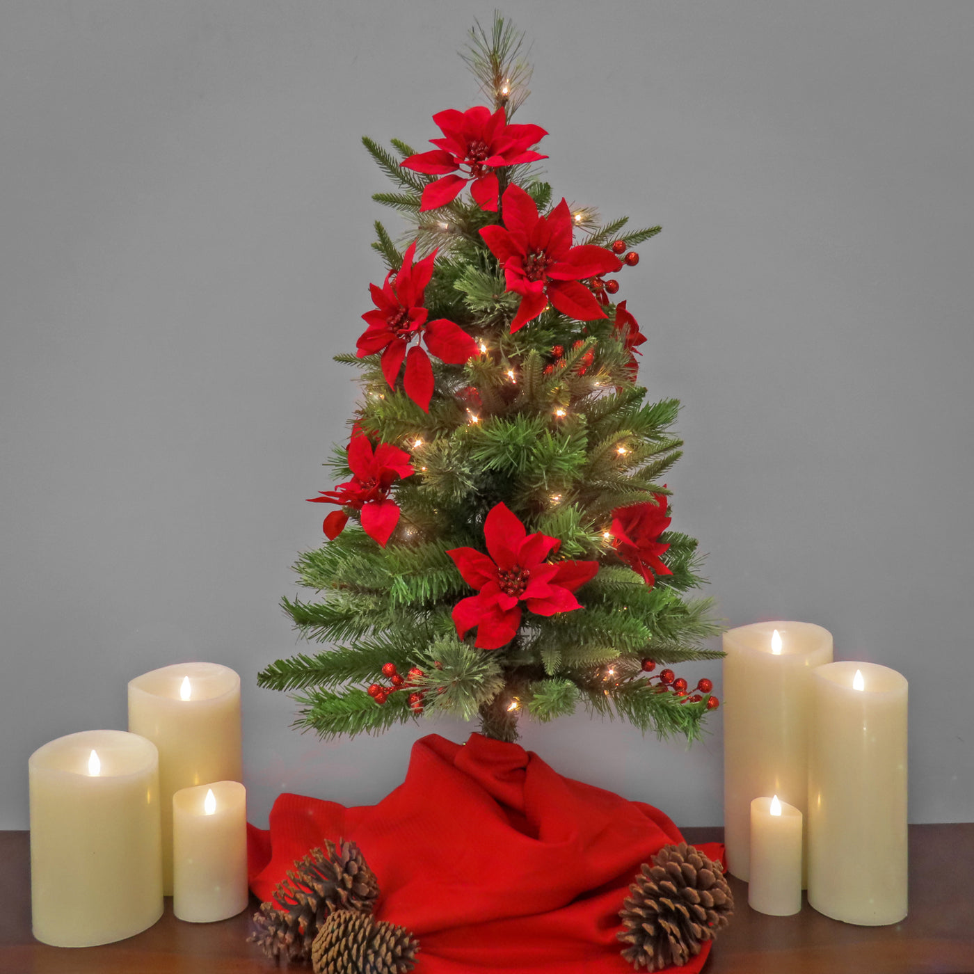 3 ft. Pre-Lit Colonial Pencil Slim Tree with Clear Lights - National Tree Company