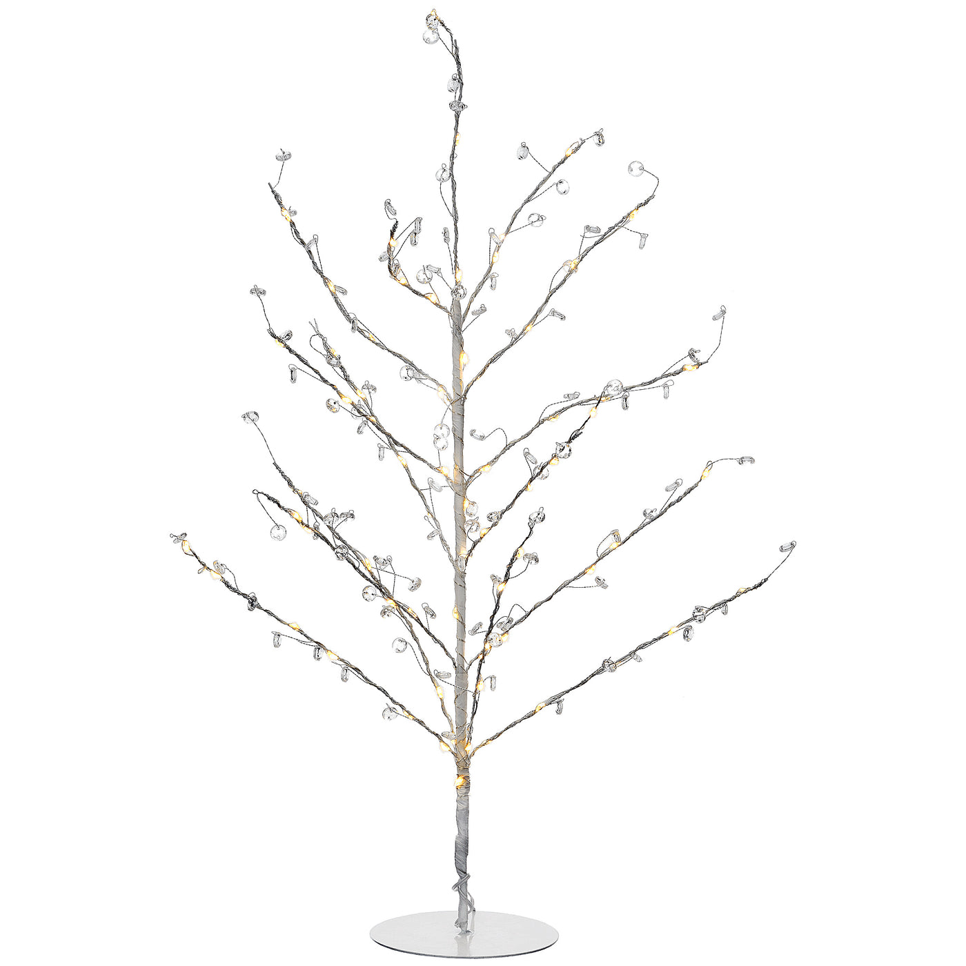 National Tree Company, Pre-Lit Artificial Christmas Tree, Metal Wire with Clear Beads, with Warm White LED Lights, Battery Powered, 24 in - National Tree Company