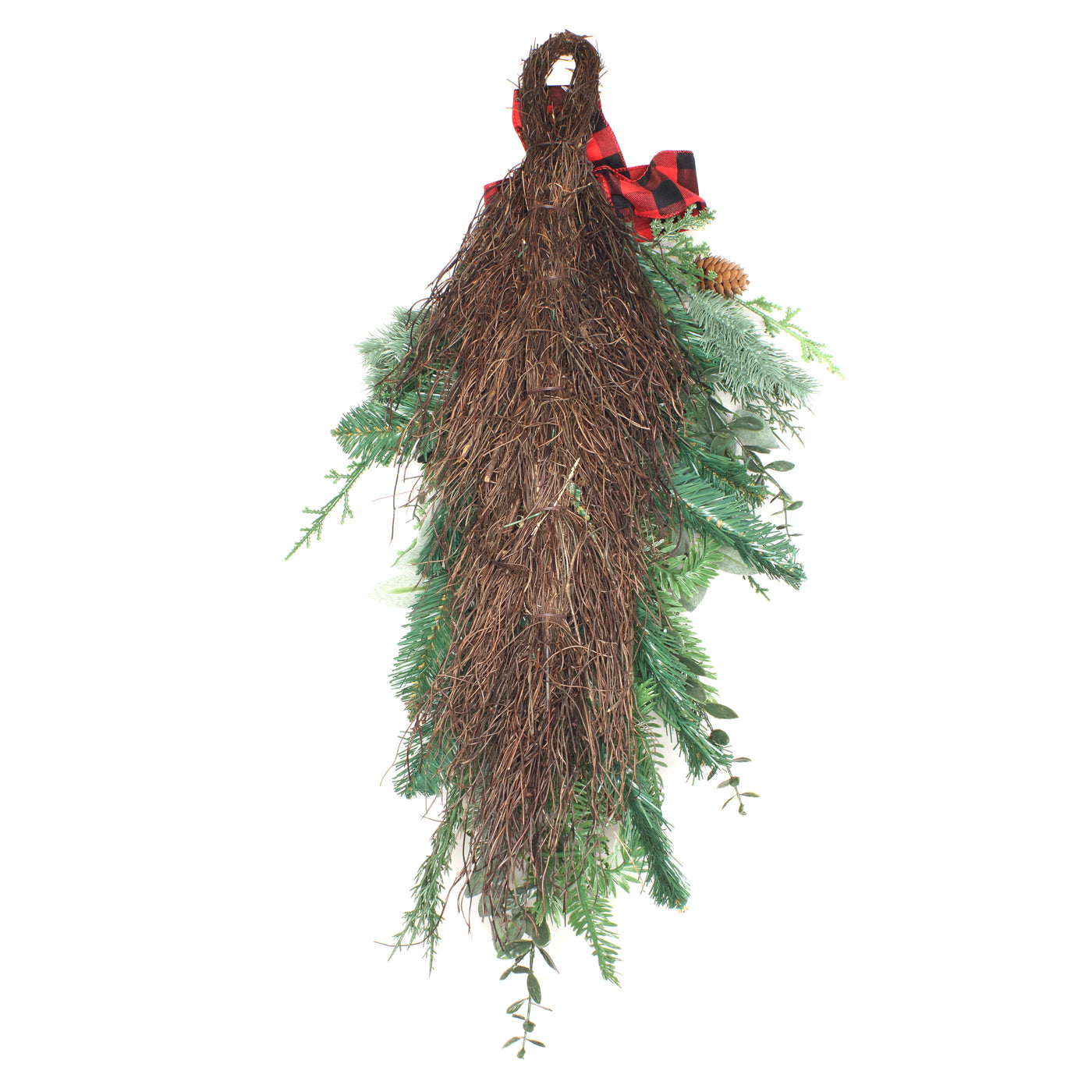 30 in. Mixed Pine Christmas Teardrop with Bow - National Tree Company