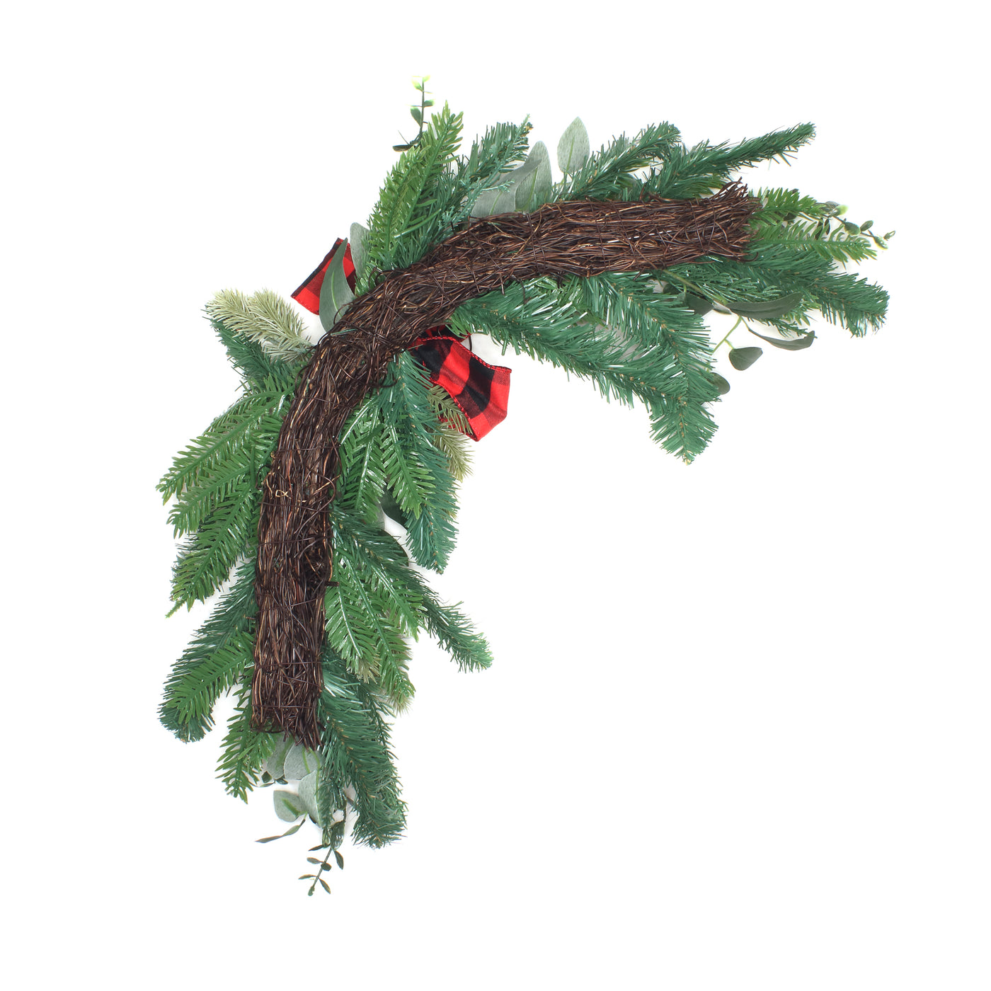 24 in. Mixed Pine and Bow Christmas Corner Swags - National Tree Company