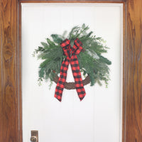 22 in.  Mixed Pine and Bow Decorated Wreath - National Tree Company