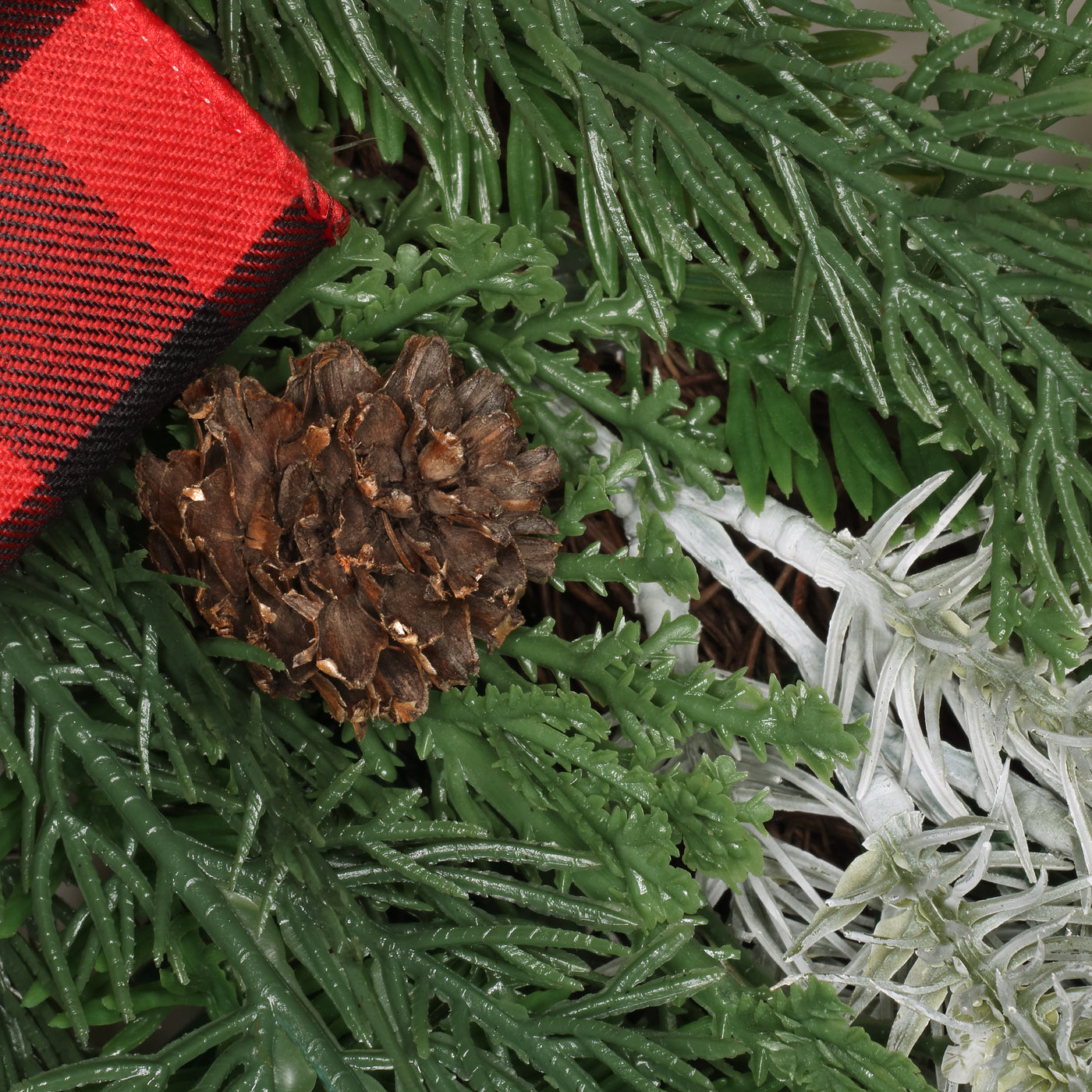 22 in.  Mixed Pine and Bow Decorated Wreath - National Tree Company