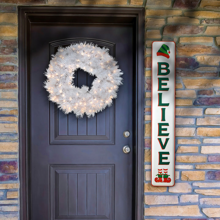 47" Believe Vertical Holiday Wall Sign