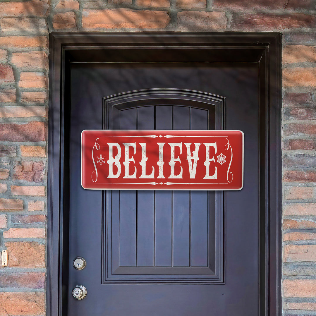 31" Believe Horizontal Holiday Wall Sign
