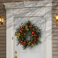 30 in. Pre-Lit Ornament Wreath with LED Lights - National Tree Company