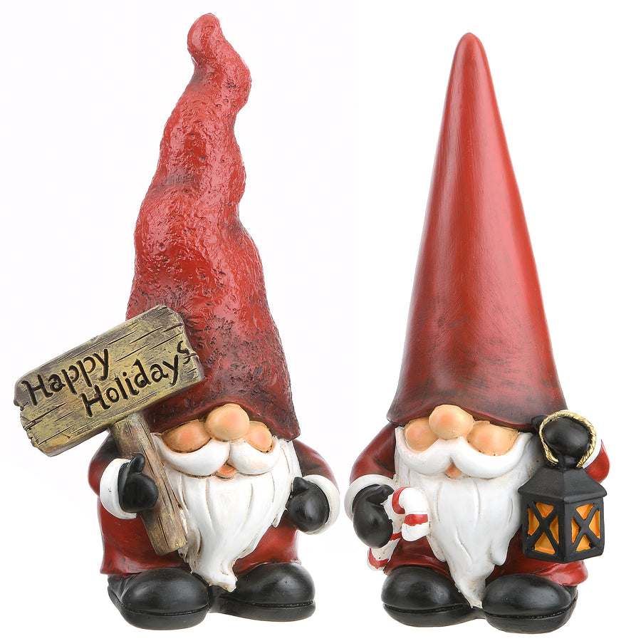 10 in. Santa Gnome Pair - National Tree Company