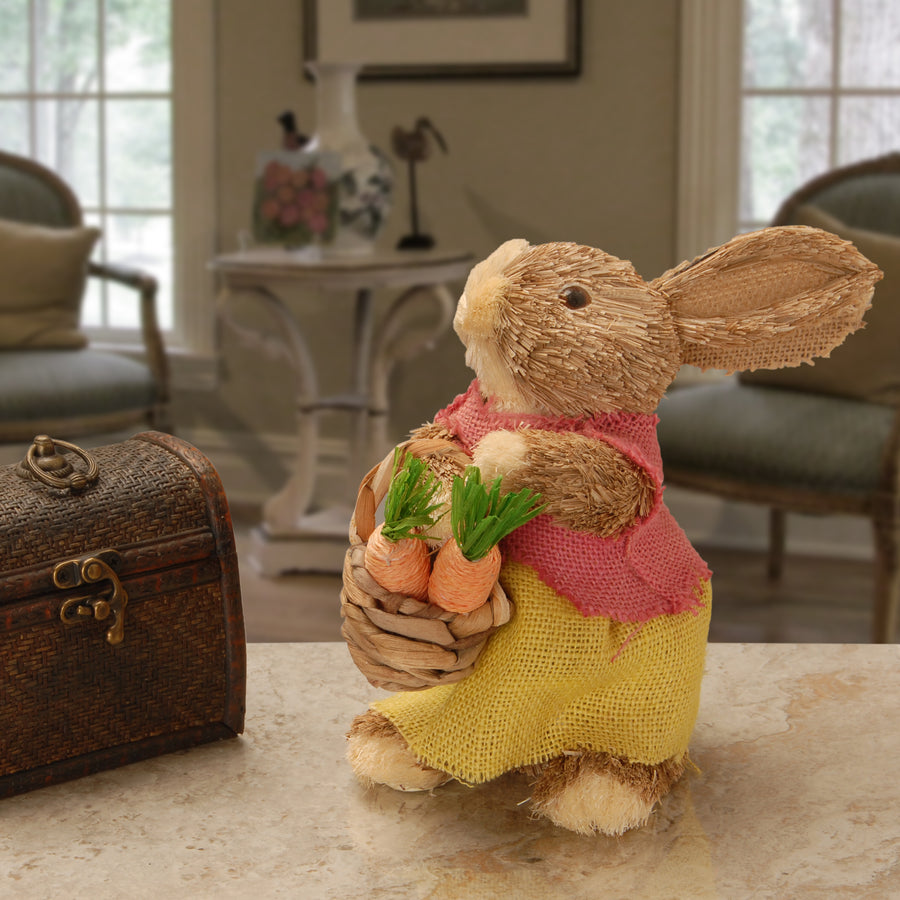 10 in. Female Dainty Brown Easter Bunny Table Decoration