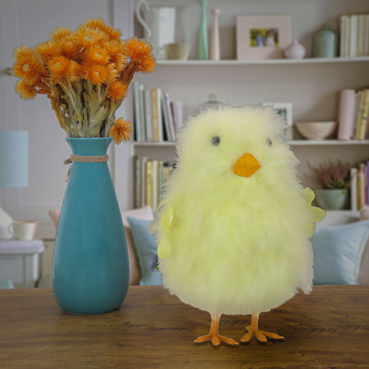 Yellow Chick Table Decoration, Easter Collection, 13 Inches - National Tree Company