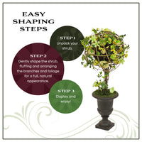 26 in. Easter Single Topiary Ball with Flower Blooms and Pastel Eggs, Black Urn Base - National Tree Company