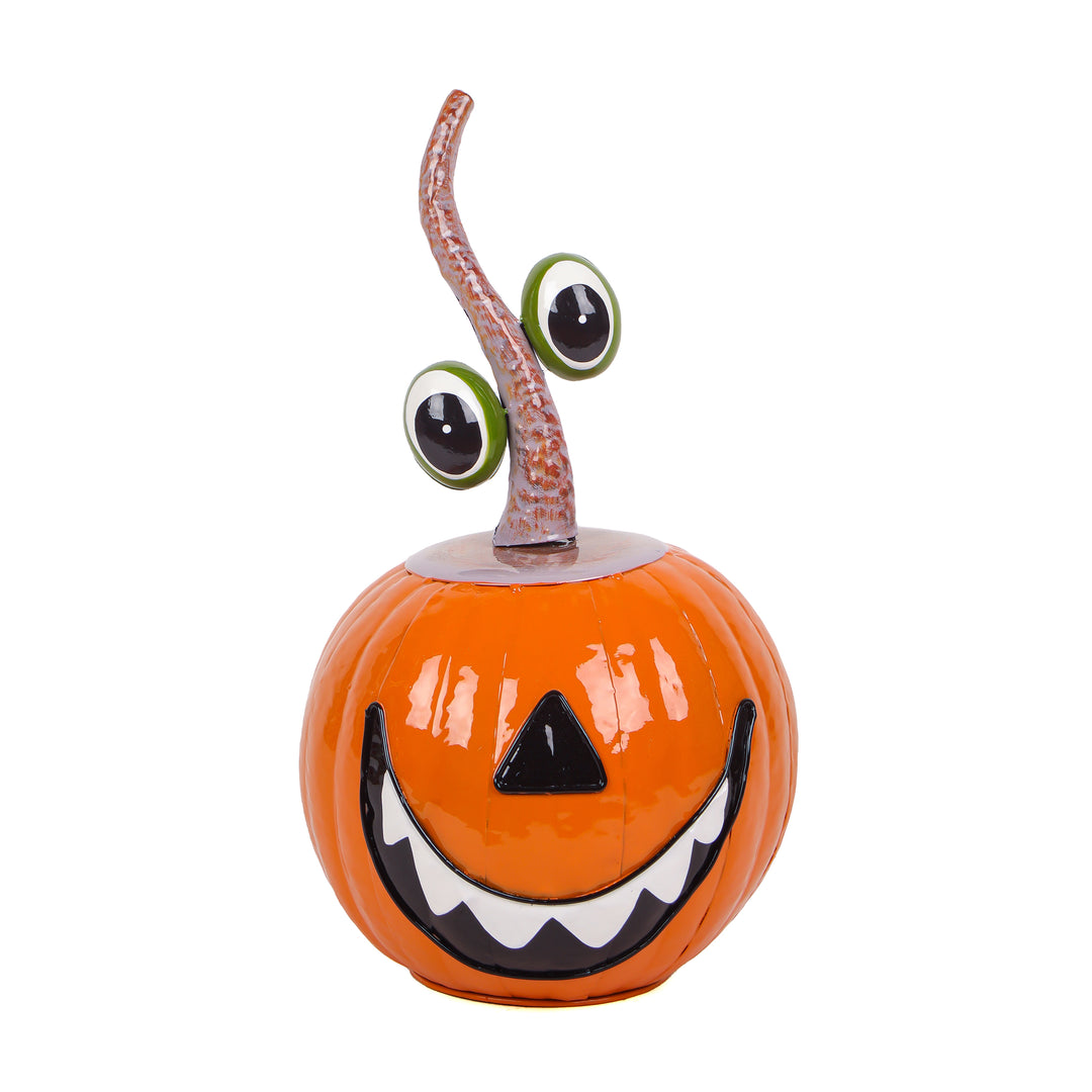 15" Halloween Floating Eyes Metal Pumpkin Decoration
