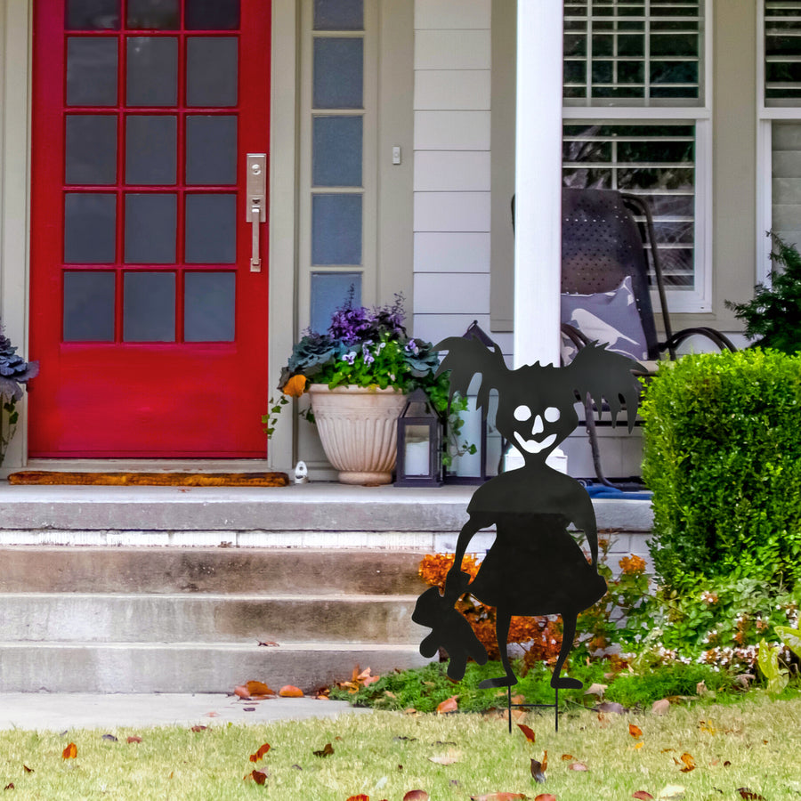 38 in. Halloween Scary Girl Garden Stakes Outdoor Lawn Decoration
