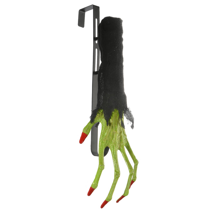 Halloween Green Zombie Arm and Hand Wreath Hanger, 18 Inches