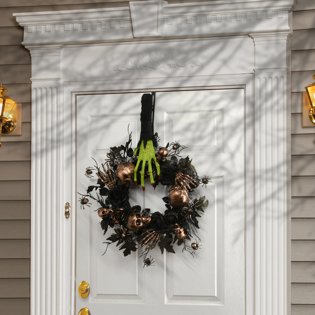 Halloween Green Zombie Arm and Hand Wreath Hanger, 18 Inches