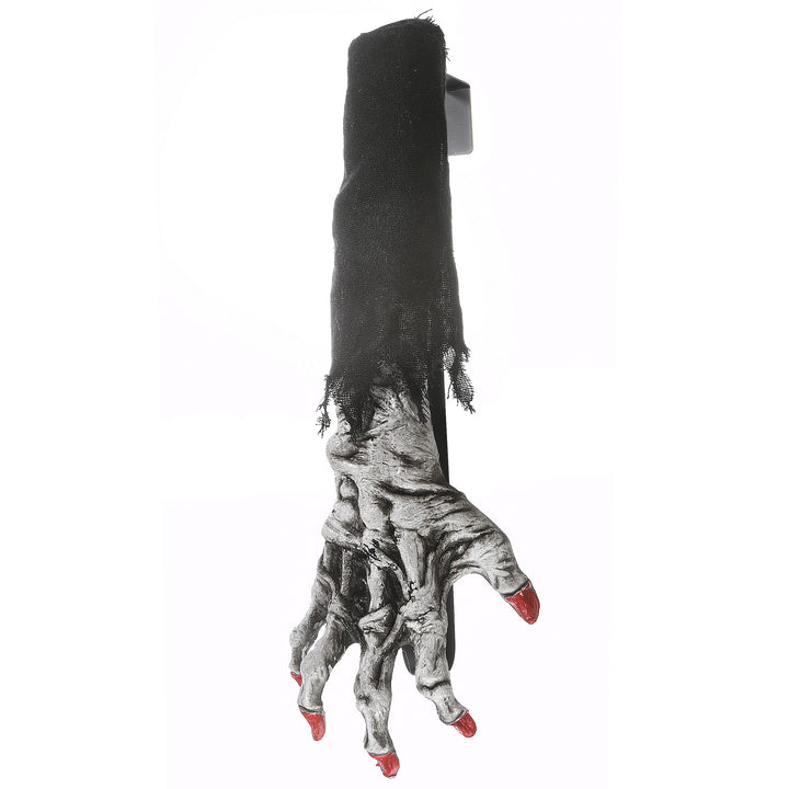 Halloween White Zombie Arm and Hand Wreath Hanger, 18 Inches