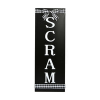 Halloween Hanging Porch Sign, Black, 'Scram', Metal Construction, 30 Inches - National Tree Company