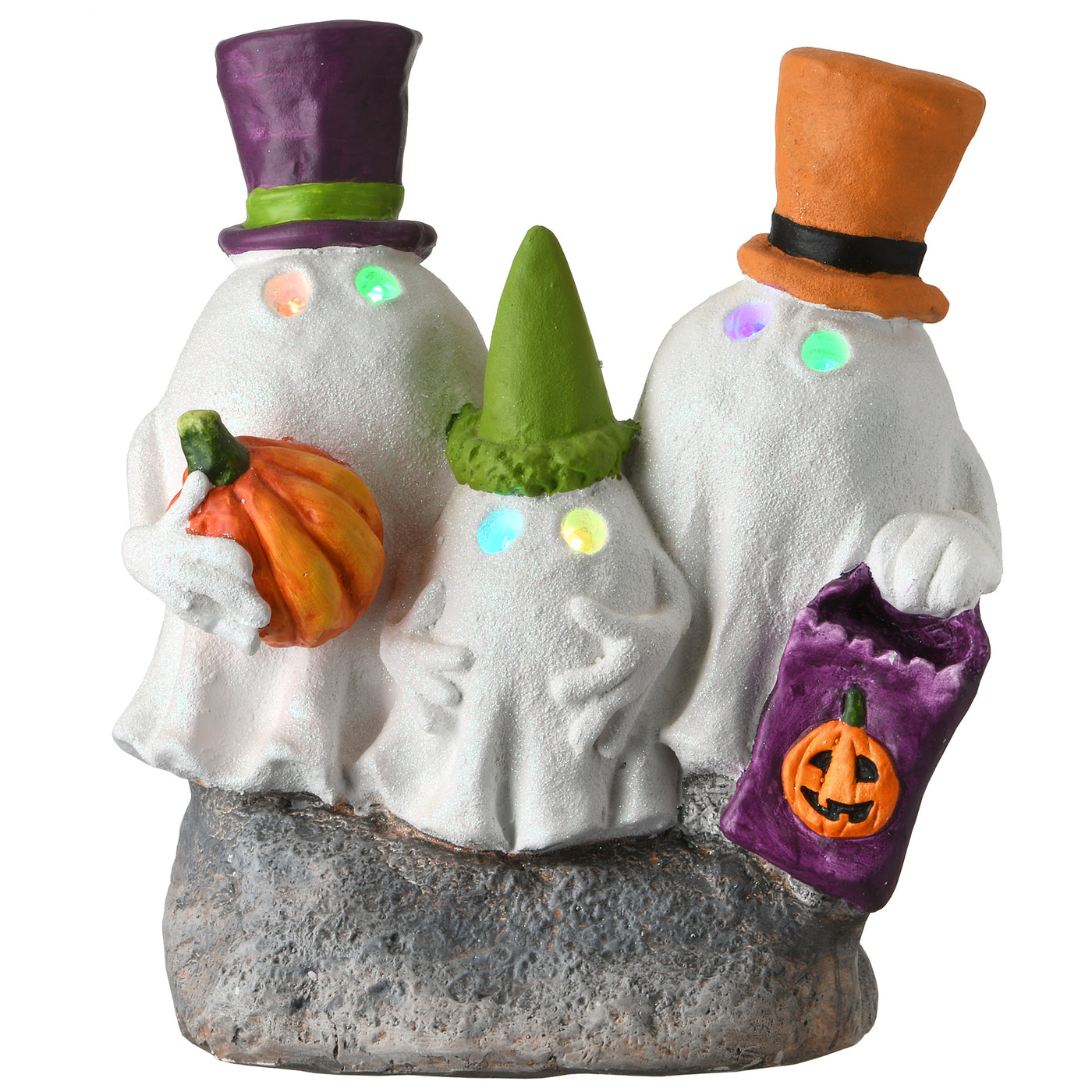 Halloween Trick Or Treating Ghosts Decoration, LED Lights, 15 Inches - National Tree Company