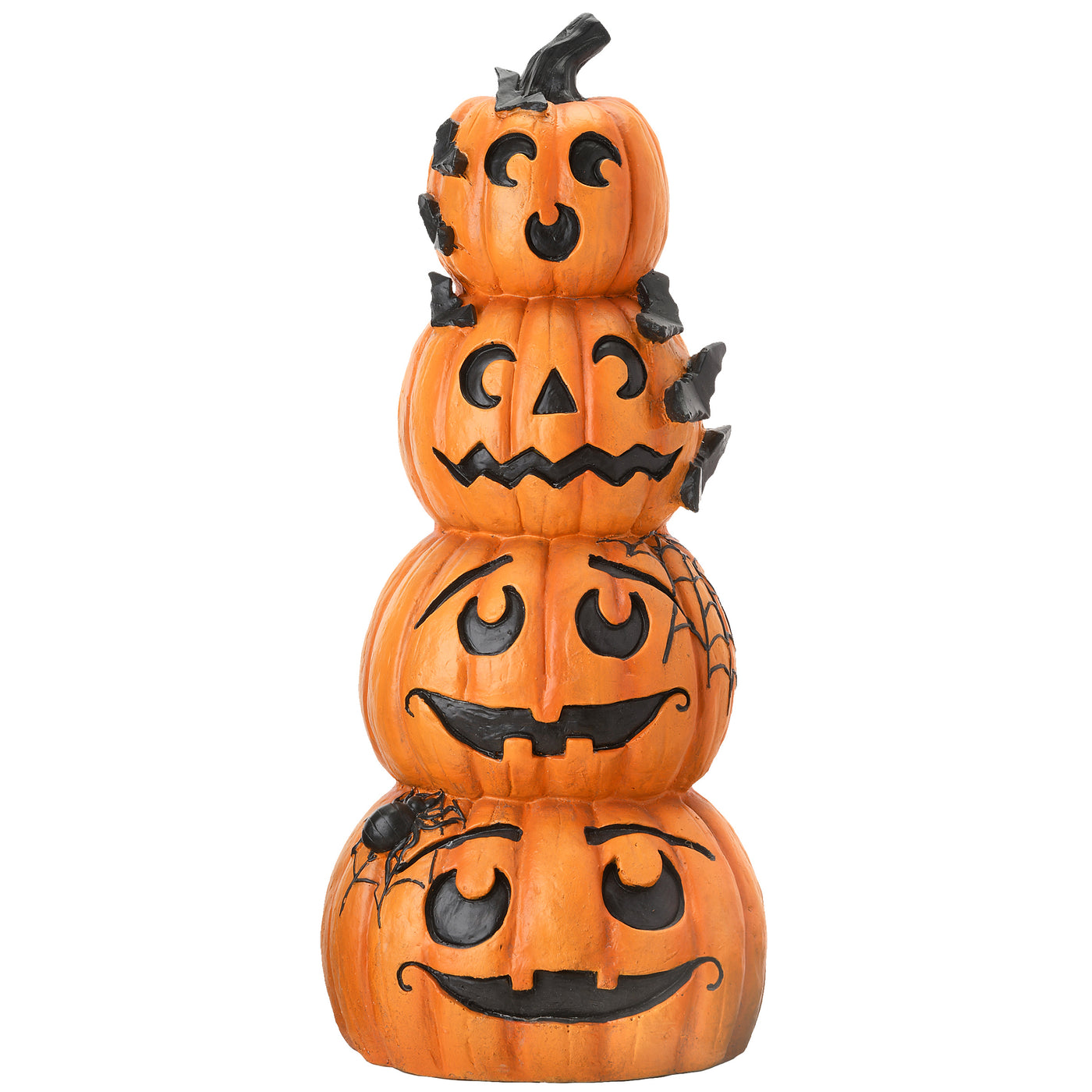 Halloween Stacked Smiling Jack-O-Lanterns Decoration, 39 Inches - National Tree Company