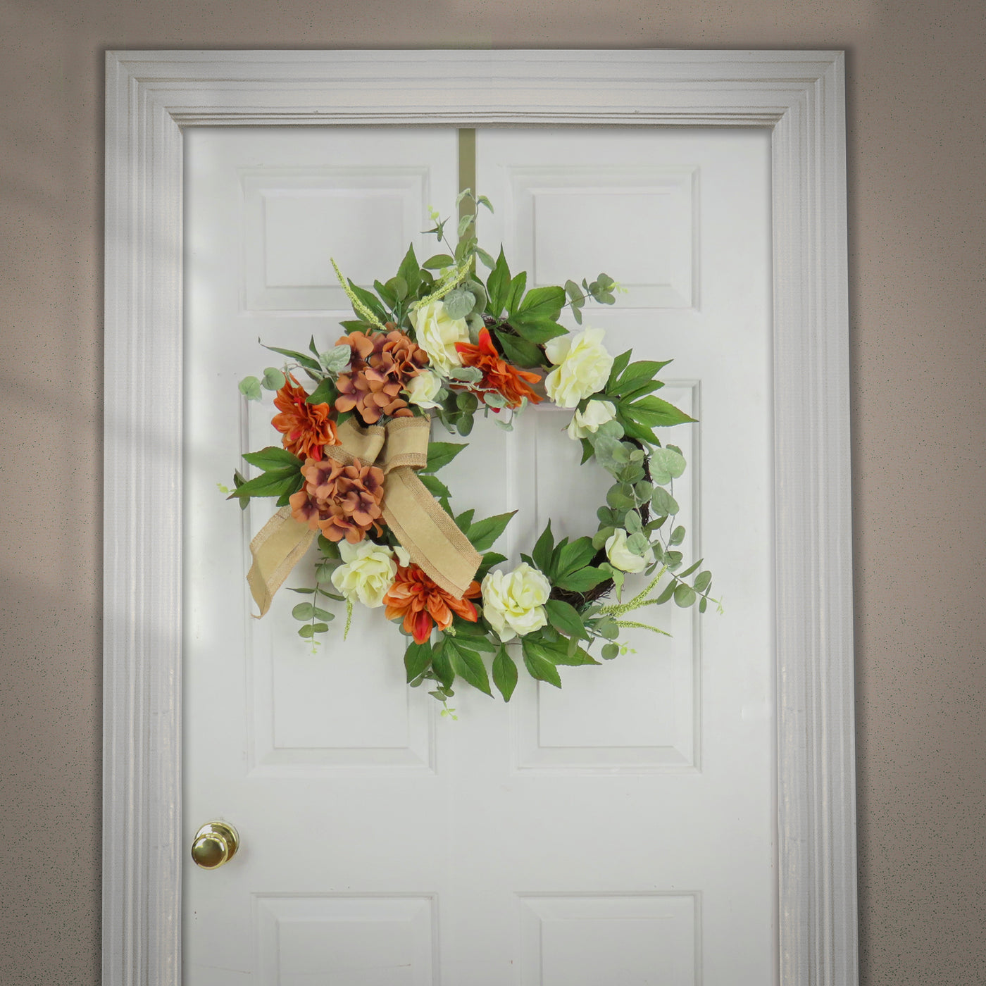 24" Harvest Wreath with Hydrangea & Rose - National Tree Company