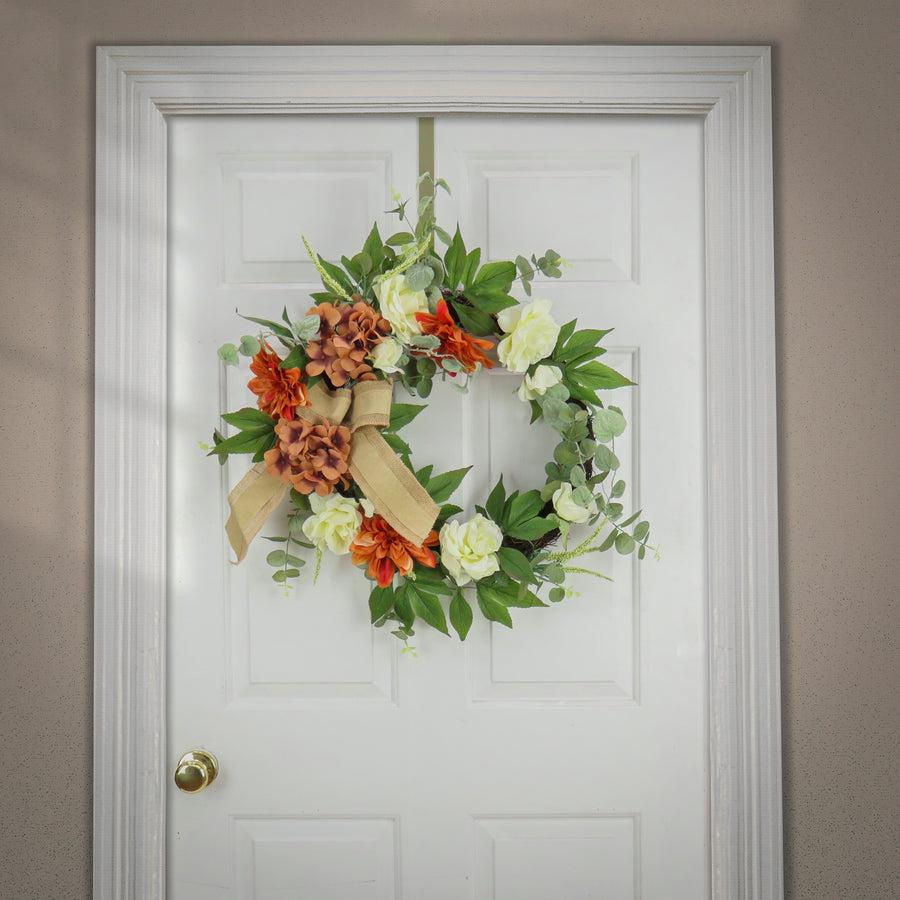 24 in. Fall Wreath with Hydrangea and Rose