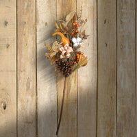 Artificial Autumn Bouquet, Set of Two, Decorated with Gourds, Berry Clusters, Pine Cones, Assorted Leaves, Autumn Collection, 28 Inches - National Tree Company