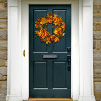 25 in. Fall Wreath with Sunflowers, Pinecones, Berry Clusters, Maple Leaves - National Tree Company