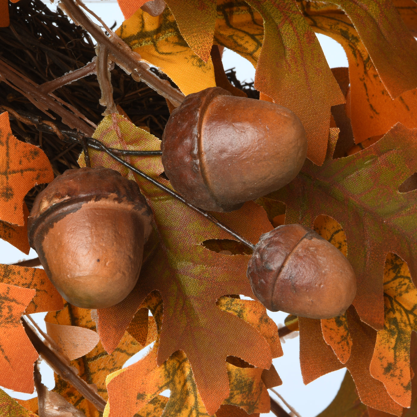 Artificial Autumn Wreath, Decorated with Acorns, Oak Leaves, Autumn Collection, 24 in - National Tree Company