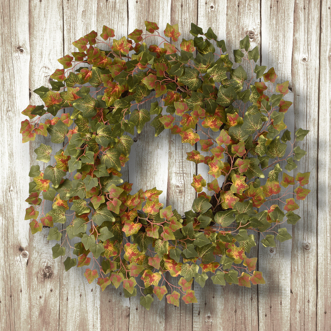 National Tree Company Artificial Autumn Wreath, Decorated with Ivy, Autumn Collection, 24 in